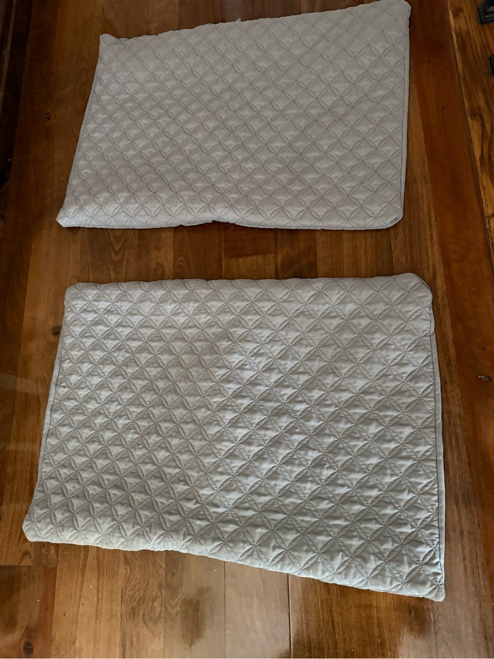 Costco brand set of 2 gray standard sized pillow shams